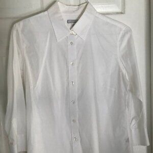Lady Hathaway White 3/4 Sleeve Button Down Shirt Size M